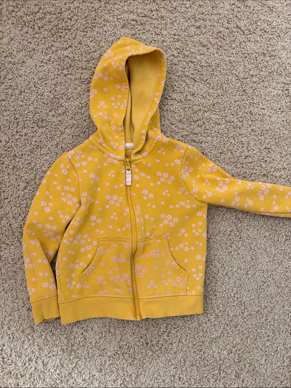 Cat & Jack Yellow Floral Zip Hoodie for Kids